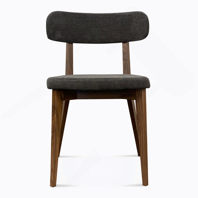 Alpine Modern Walnut Wood Dining Chair With High - Quality Fabric Upholstery, Ideal For Both Formal And Casual Dining Spaces