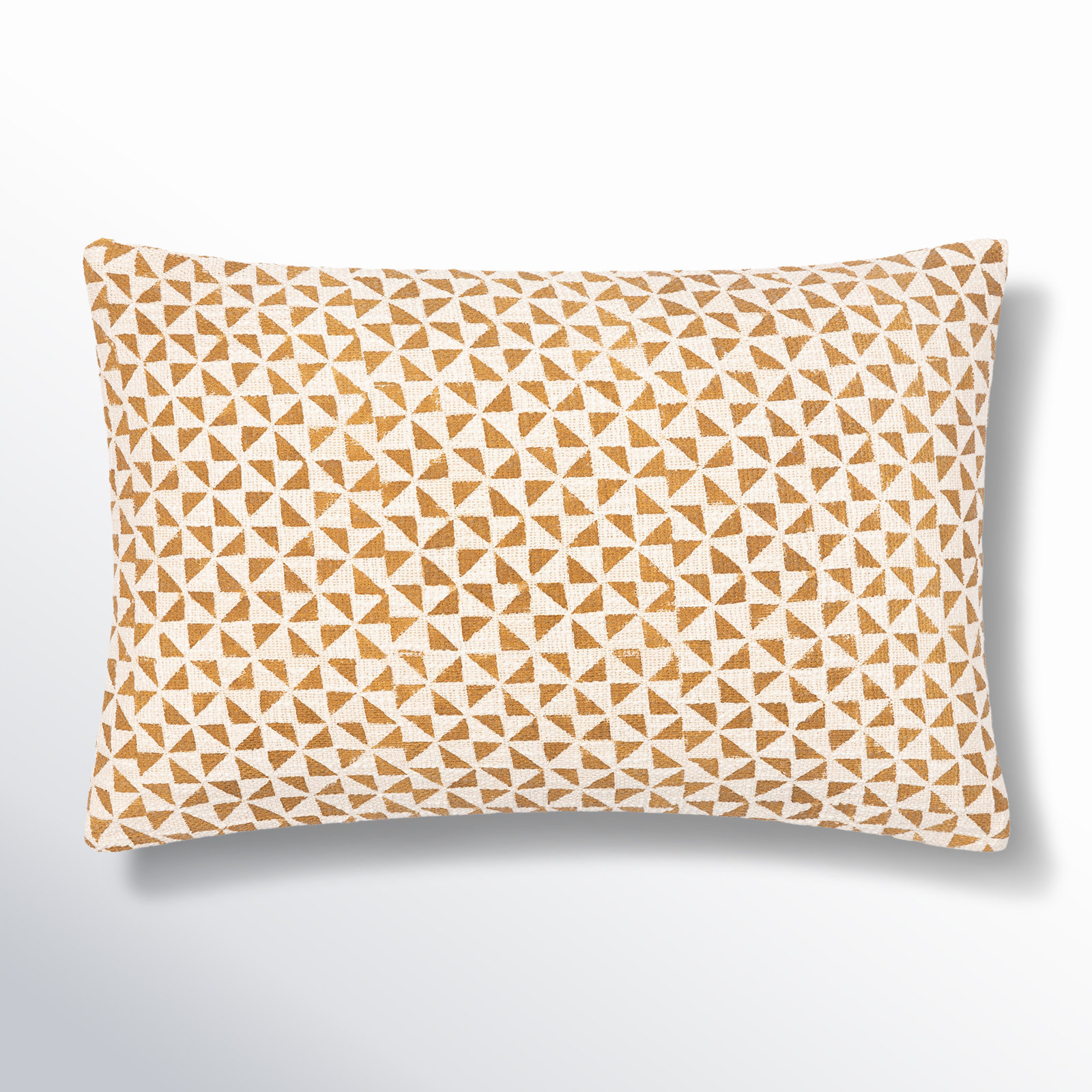 Zetta Geometric Cotton Lumbar Throw Pillow, Beige/Camel, Pillow Cover Only - No Insert