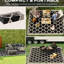 Tapis de camping extérieur réversible 9 pi x 12 pi imperméable avec sac de transport, pour terrasse, pique-nique, plage, tapis de patio noir portatif, cour