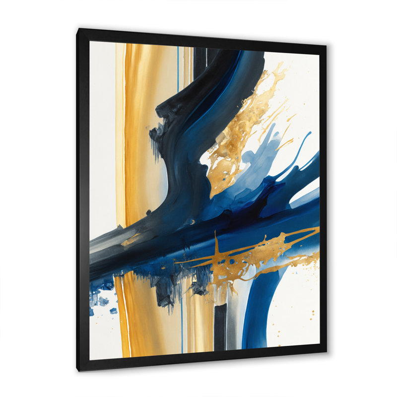 Stylish Spiral Abstract V - Peinture sur toile, Cadre photo noir, H 32 po x l 16 po x P 1 po