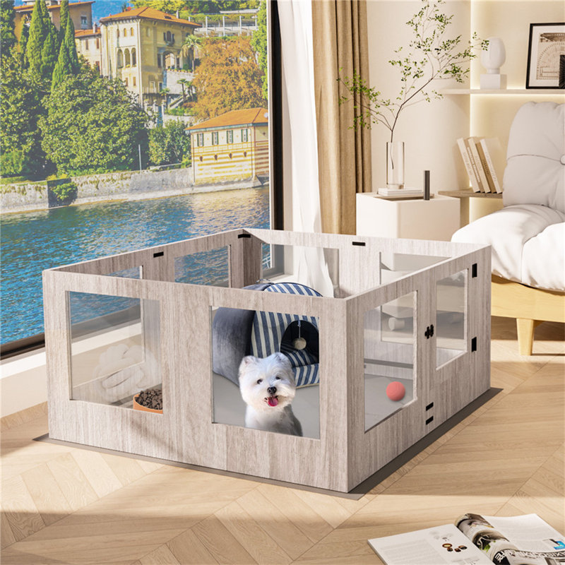 Carrollton Manufactured Wood Exercise Pen With Door, 60cm H x 120.6cm W x 118.6cm D