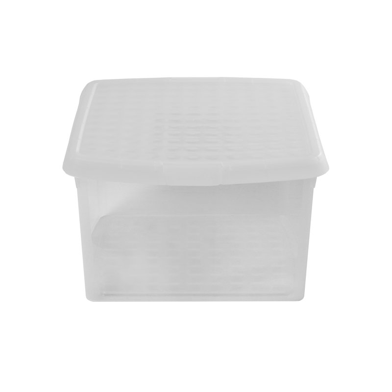 Wham Clip Square Plastic Storage Boxes with Secure Clip Lock Lids Clear/Clear/Clear