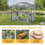 Large Outdoor Catio for 6-10 Cats, Metal Cage with Weatherproof Roof, Platforms, Ramps, and Storage Shelves-129943275