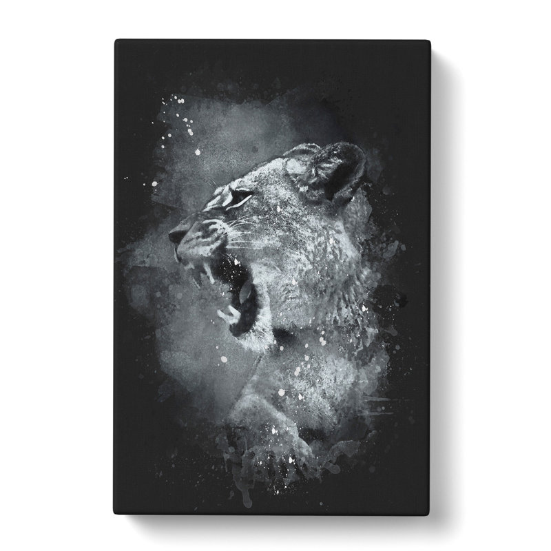 Fierce Lioness - Wrapped Canvas Painting, 50cm H x 35cm W x 3cm D
