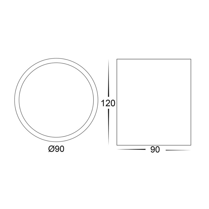 Thorin LED Flush Mount, Black, 12cm H x 9cm W x 9cm D