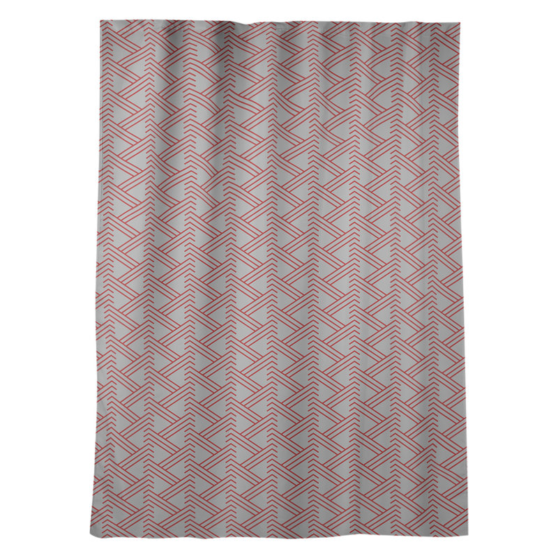 Jordao Room Darkening Curtain Single Panel, Gray/Red