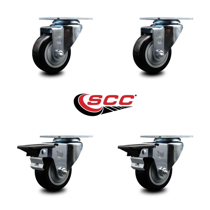 Roulettes en polyuréthane, Noir
