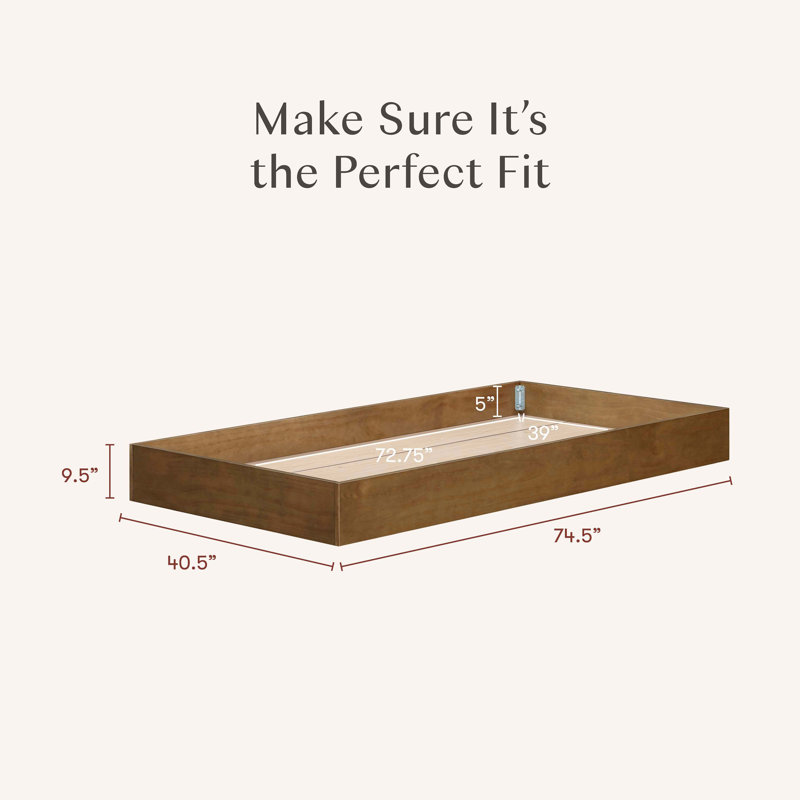 Twin Storage Trundle Bed, Natural Walnut