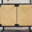 Étagère de rangement à porte d'armoire en rotin naturel, étagère ouverte à double fonction avec armoire fermée pour le salon, le vestibule et la chambre à coucher