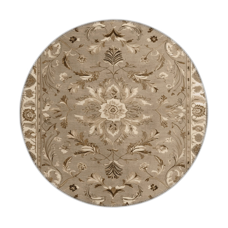 Tabriz Brown Indoor and Outdoor Area Rug, Rectangle 8' x 10'