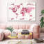 «Places She Will Go World Map», reproduction sur toile tendue-1163988823