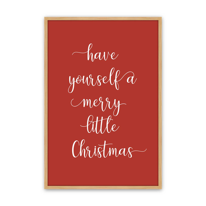 Merry Little Christmas Art Print, 8" x 10", American Maple