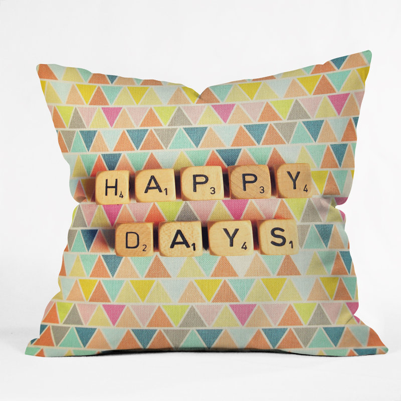 Happy Days Outdoor Throw Pillow, 18" x 18"