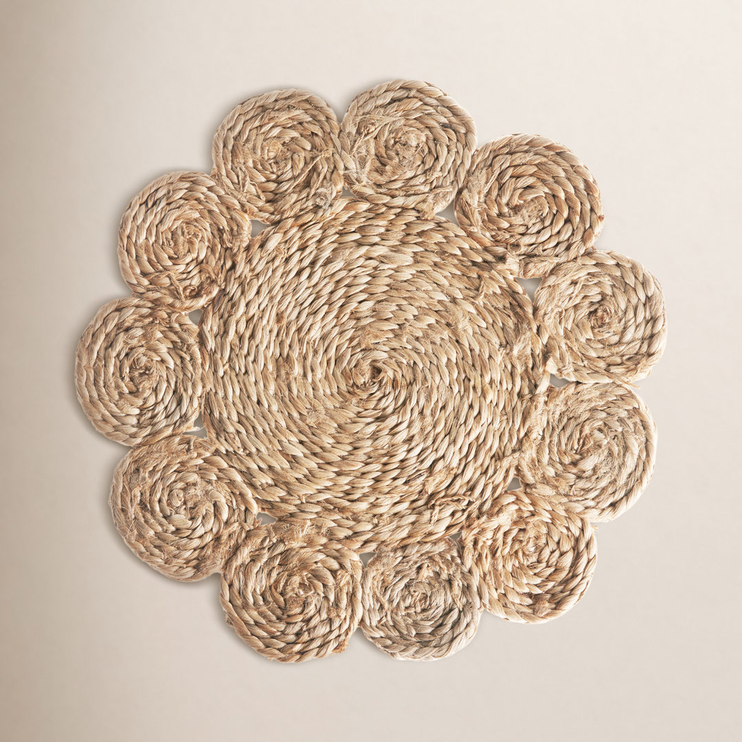 Patrice Handmade Jute Geometric Round 15" Placemat (Set of 2) Birch Lane™