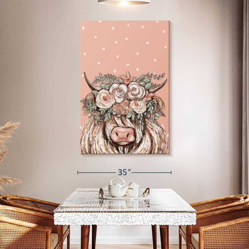 Brampt Boho Cow I, 51" H x 34" W