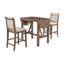 Ensemble de table de salle à manger à hauteur de comptoir en bois 3 pièces avec 2 chaises rembourrées pour petite place-464903196
