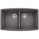 Performa Silgranit 33" L x 20" W Double Bowl Granite Composite Undermount Kitchen Sink
