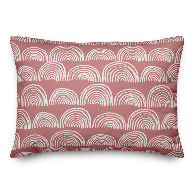 Abstract Outdoor Throw Pillow, Pink
