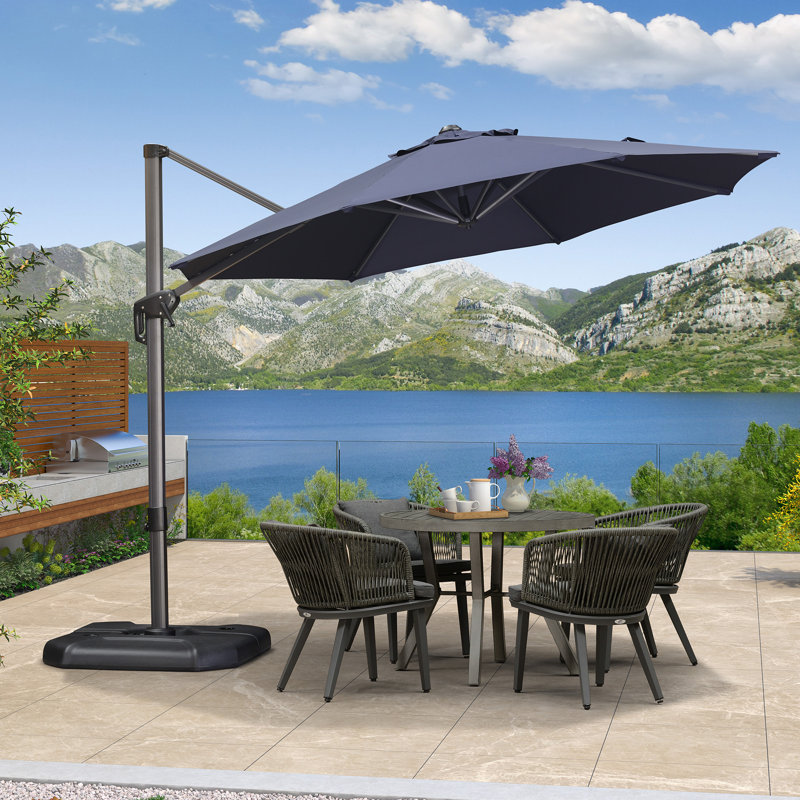 Cantilever Parasol, Navy Blue, 274.3cm H x 304.8cm W x 304.8cm D