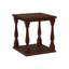 -Table de chambre colorée, table d'appoint carrée à 2 niveaux, table de chevet en placage brun