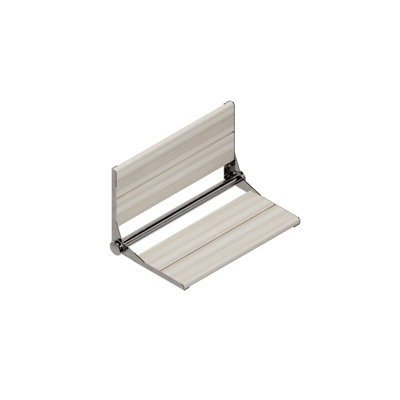 INVISIA SerenaSeat Pro Stainless, 26" Width, Light Stain, Polished Chrome Frame