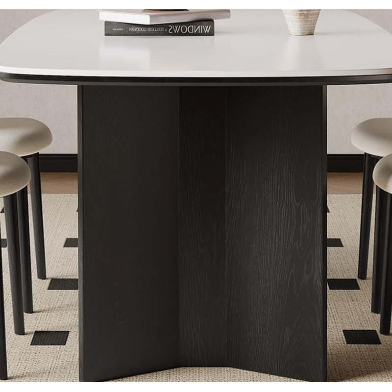 Wandalene Ash Solid Wood Base Dining Table, 29.52"H x 78.74"L x 35.43"W