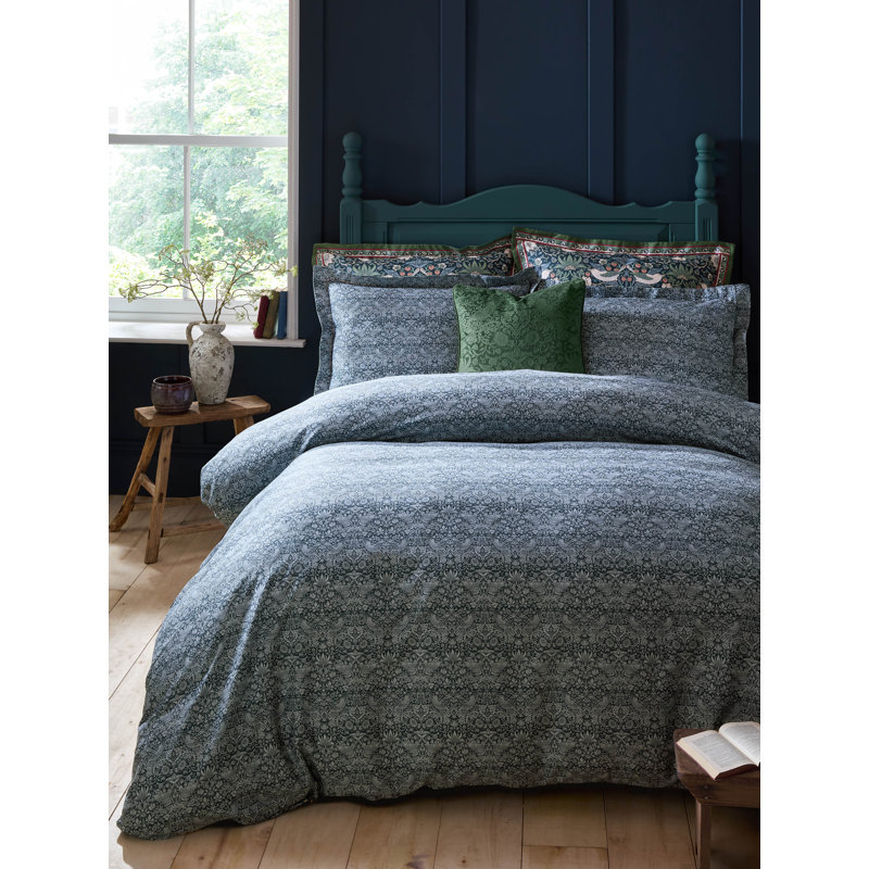 William Morris at Home Cotton Floral Duvet Cover Set with Pillowcases, Double Bed (200 x 200 cm)