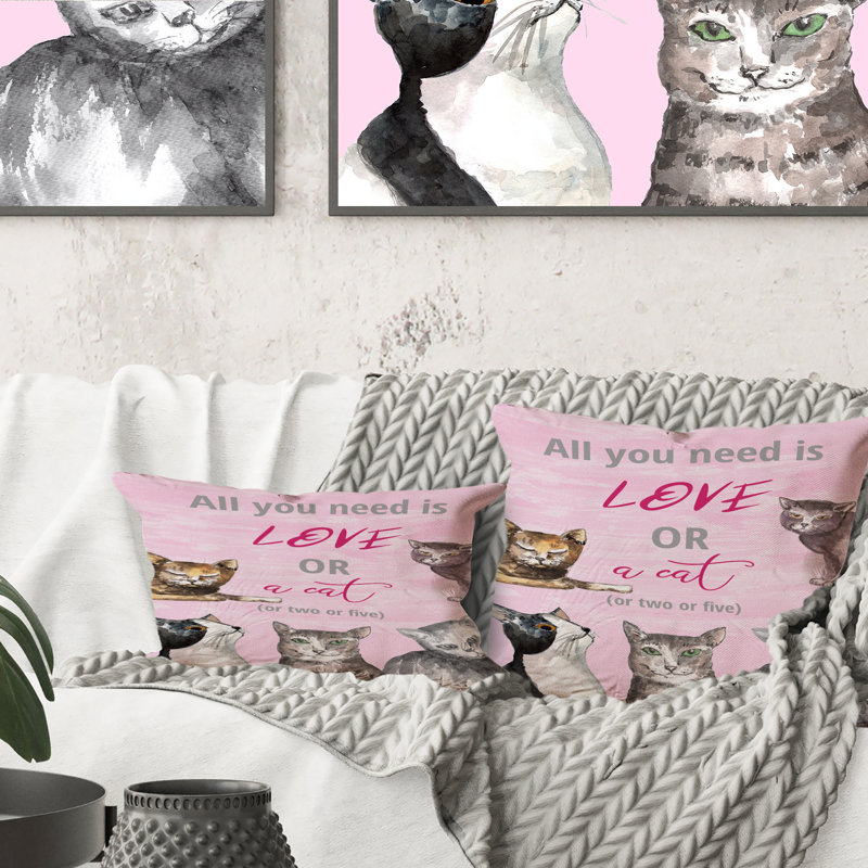 Coussin Card for Catlovers - Glam, 16 po x 16 po