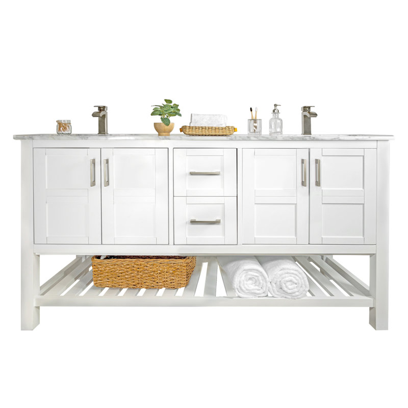 Ensemble de meuble-lavabo double 60 po Goodloe, Blanc