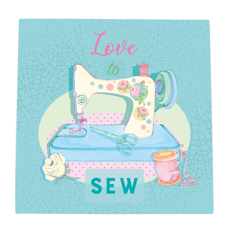 Love to Sew Ceramic Picture Tile Wall Décor