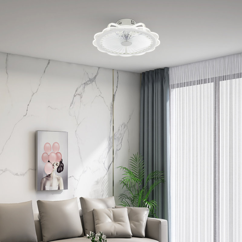 19.7-inch Minimalist Dimmable Ceiling Fan Light with Remote Control