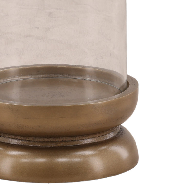 Porte-bougie Fairmont laiton antique, H 12 po x l 8 po x P 8 po