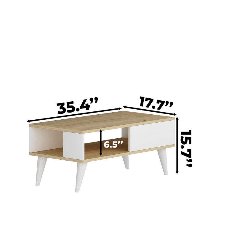 Table basse rectangulaire, Saphir / blanc