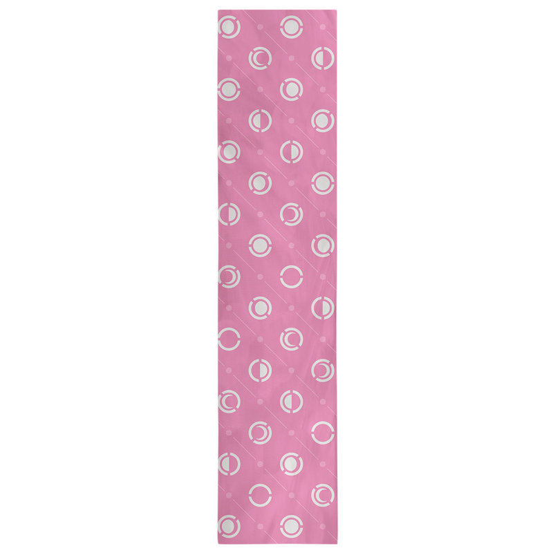 Classic Moon Phases Table Runner, 16" x 72", Rose Red