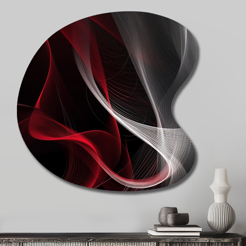 Abstrait contemplatif rouge et noir I, H 27 po x l 27 po