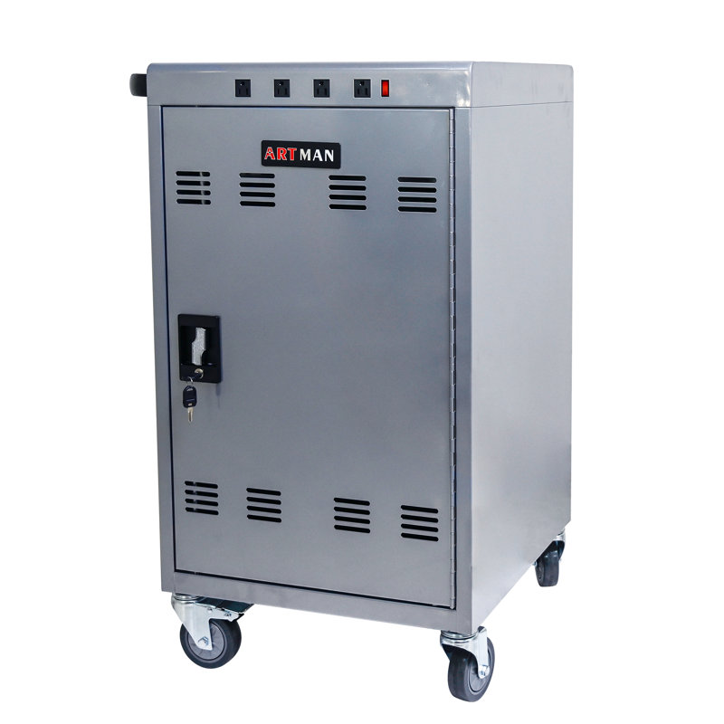 Chariot de charge mobile et armoire pour tablettes 35 ordinateurs portables (B30PLUS) - Argent