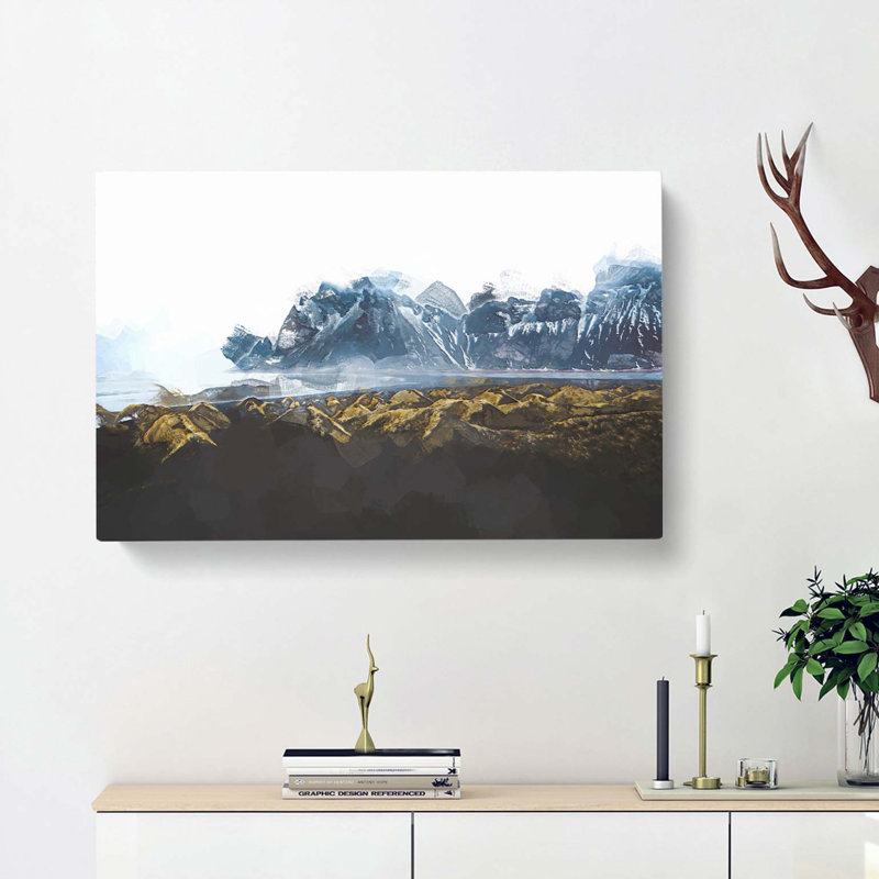 Mountains In Stokksnes Iceland In Abstract - Wrapped Canvas, 60cm H x 91cm W x 3cm D