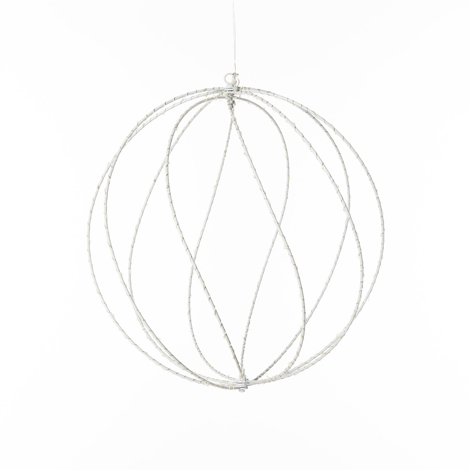 Small Twinkle Lit Sphere, 15.75", White