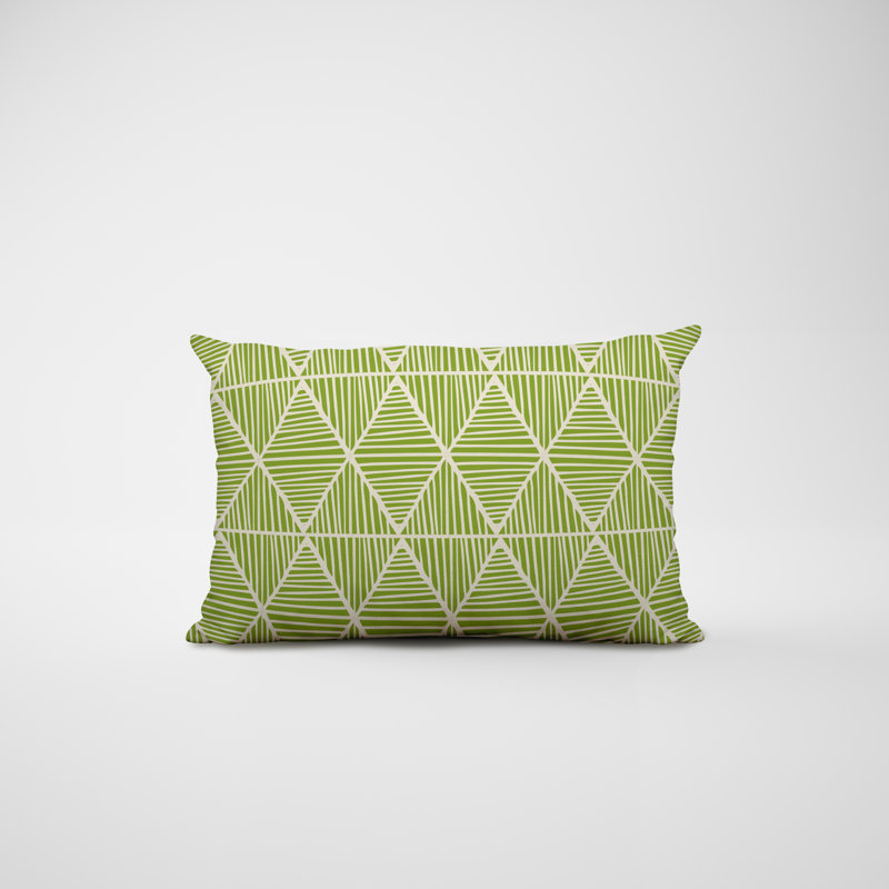 Polyester Lumbar Rectangular Indoor/Outdoor Pillow Cover & Insert, Chartreuse