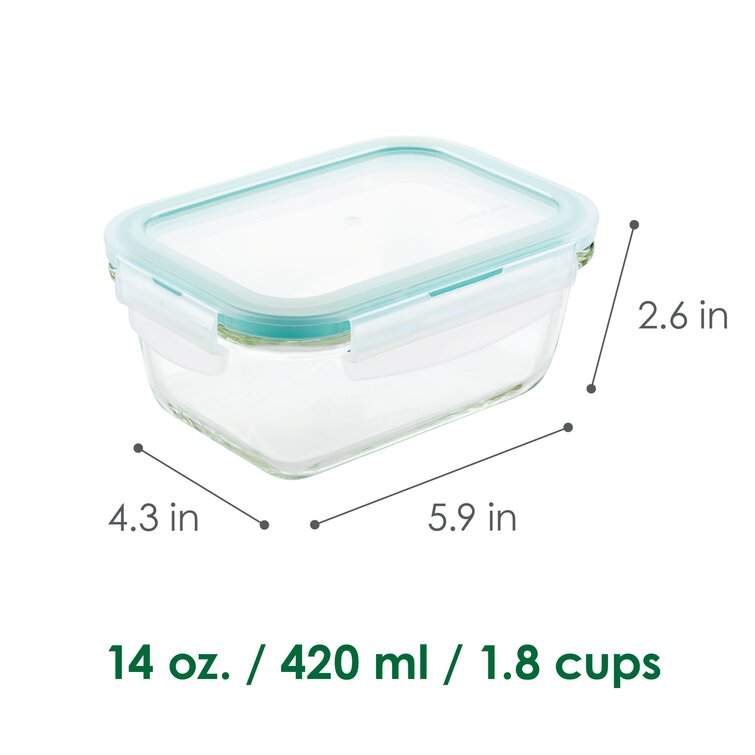 Lock & Lock Purely Better 14 oz. Glass Food Storage Container