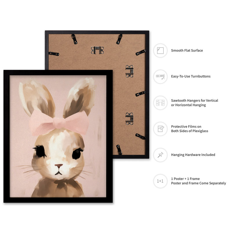 Pastel lapin, Black Framed, 24"H x 32"W, Poster