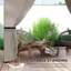 Pavillon de jardin à double toit, pavillon élégant au design, avec rideaux, fenêtres d'églises, pour l'extérieur