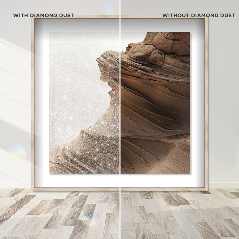 Stoic Sandstone I Print by Oliver Gal, 17.5"H x 17.5"W, Natural Oak Shadowbox