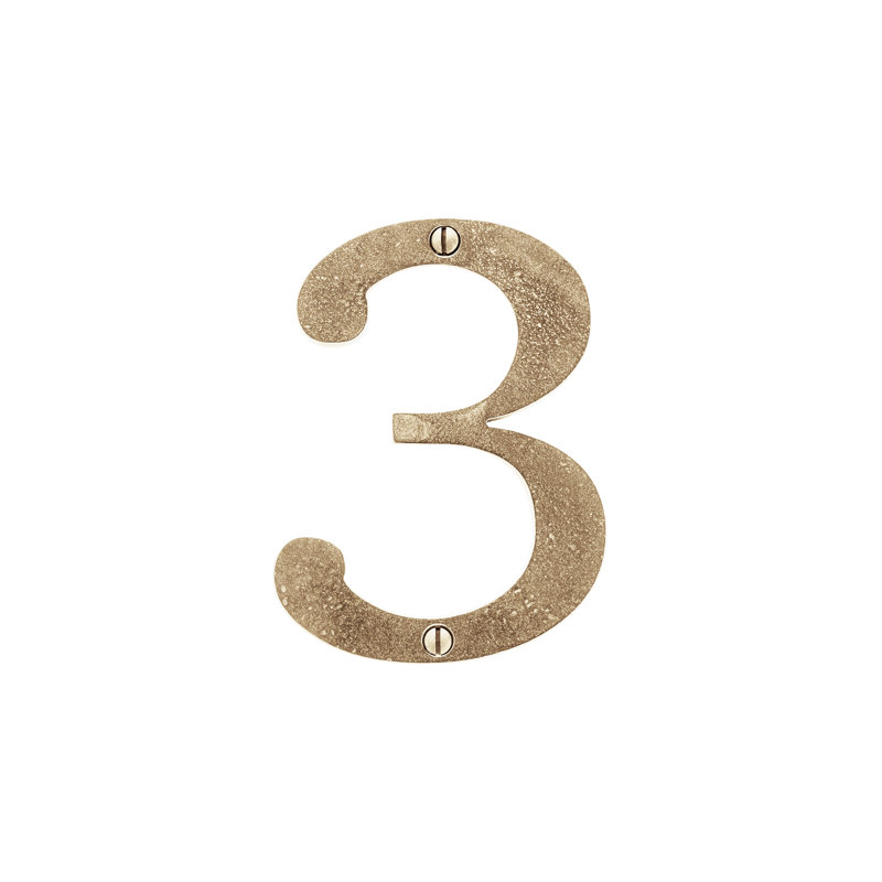 4" H Metal Surface Mount House Number, Silicon Bronze Brushed, 6