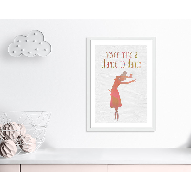 Impression sur papier Dance B, H 34,5 po x l 24,5 po x P 0,6 po, Encadré plat blanc