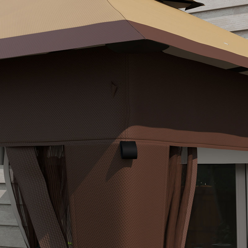 3m x 3m Steel Patio Gazebo, Khaki