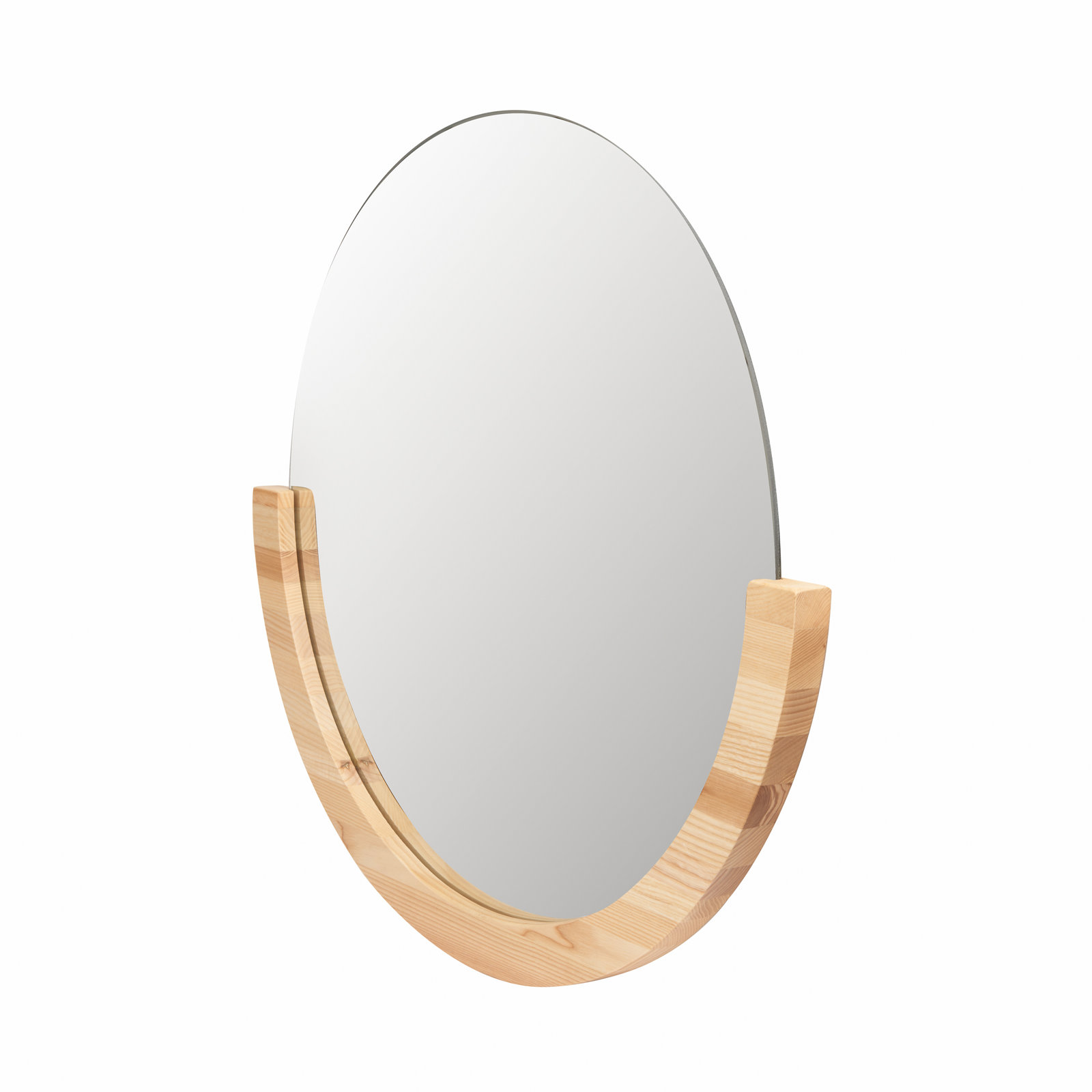 Wood Wall Mirror, 32.24" H  x 31.06" W  x 1.2" D, Natural