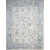 Oushak Collection, Transitional One-of-a-Kind Rectangle 9'3" X 11'9" Hand Knotted Area Rug