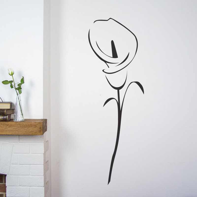 Lilly Plants & Flowers Wall Decal, Silver