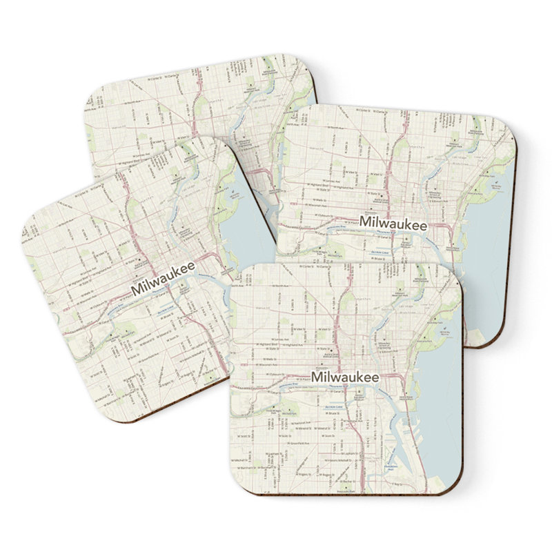 Sous-verre carte des États-Unis, Milwaukee